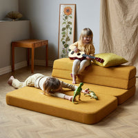 by KlipKlap KK 3 Fold Sofa 36x120x70cm - Brown W. Sand (Pre-Order; Est. Delivery in 3-6 Weeks)