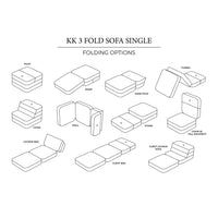 by KlipKlap KK 3 Fold Sofa Single 36x70x70cm - Brown W. Sand (Pre-Order; Est. Delivery in 3-6 Weeks)