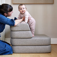 by KlipKlap KK 3 Fold Sofa Single 36x70x70cm - Brown W. Sand (Pre-Order; Est. Delivery in 3-6 Weeks)
