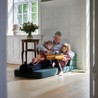 by KlipKlap KK 3 Fold Sofa Single Soft 36x70x70cm - Deep Green W. Light Green (Pre-Order; Est. Delivery in 3-6 Weeks)
