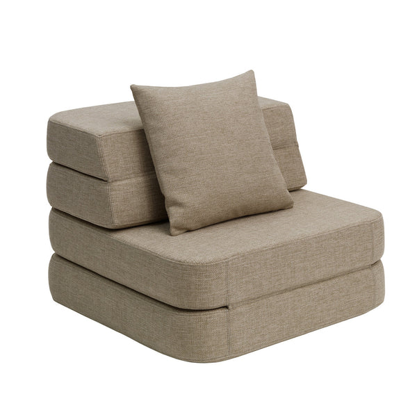 by KlipKlap KK 3 Fold Sofa Single 36x70x70cm - Sand W. Sand (Pre-Order; Est. Delivery in 3-6 Weeks)