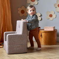 by KlipKlap KK Kids Chair XL 63x49x42cm - Brown W. Sand (Pre-Order; Est. Delivery in 3-6 Weeks)