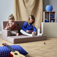 by KlipKlap KK Kids Sofa 64x100x40cm - Soft Rose W. Rose (Pre-Order; Est. Delivery in 3-6 Weeks)