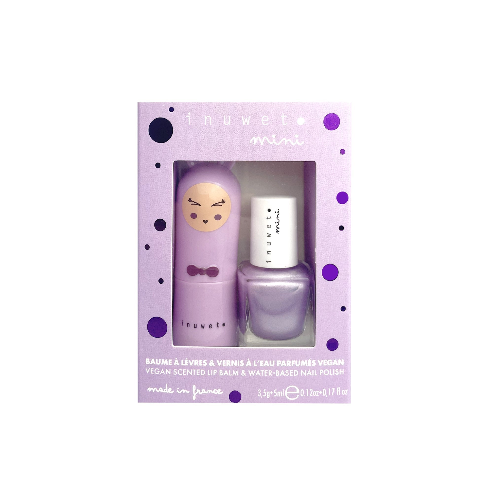 Inuwet Duo - Lip Balm/Nail Polish - Violet/Marshmallow Inuwet Duo - Lip Balm/Nail Polish - Violet/Marshmallow