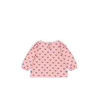 konges-sløjd-drey-slit-blouse-gots-hortensia-coeur-kong-w25ks103786-hc-12m