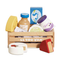 le-toy-van-cheese-dairy-wooden-market-crate-8-piece-play-toy-ltv-tv185