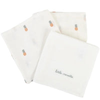 little-crevette-ananas-set-of-3-swaddles-60x60cm