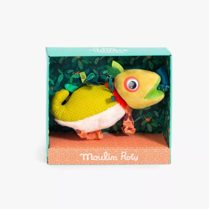 Moulin Roty Dans La Jungle Baby Senses Awakening Green Vibrating Chame   Petit Bazaar