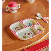 Rice DK Melamine Baby Dinner Set In Gift Box - Pink Happy Forest Print - 4 pcs
