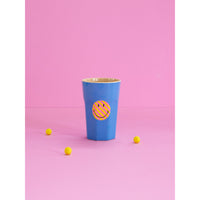 rice-dk-melamine-cup-with-blue-smiley-print-two-tone-tall-rice-melcu-lsmilb