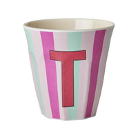 rice-dk-melamine-cup-with-the-letter-t-stripes-pinkish-medium-250-ml-rice-melcu-alpstrti