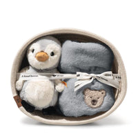 steiff-lio-penguin-with-rattle-and-bib-gift-set-multicoloured-22cm-baby-nursery-stff-242977