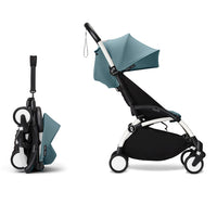 Stokke YOYO³ 6+ Baby Stroller Set - White Frame with Aqua 6+ Color Pack