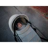 Stokke YOYO³ Newborn Shell 6+ Complete Baby Stroller Set - White Frame with Aqua Newborn Shell & 6+ Color Pack