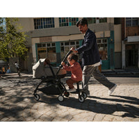 Stokke YOYO³ Newborn Shell 6+ Complete Baby Stroller Set - White Frame with Navy Blue Newborn Shell & Air France Blue 6+ Color Pack