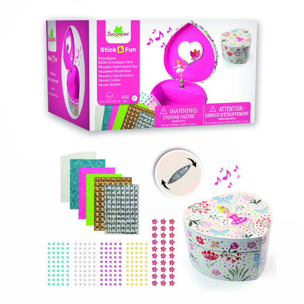 Sycomore Stick'n Fun - 3d Mosaics Heart Shaped Music Box - 5y+