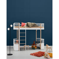 Oliver Furniture Wood PingPong 矮櫈 白色配橡木色 (預訂產品,約於2至3個月內送貨)