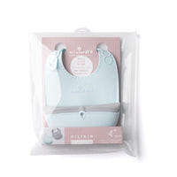 Miniware Roll & Lock Bib (Set of 2) - Silicone Bib in Aqua + Grey