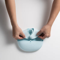 Miniware Roll & Lock Bib (Set of 2) - Silicone Bib in Aqua + Grey