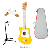 Loog Mini Guitar Bundle with Bag, Strap and Stand (Includes FREE App, Flashcards & Chord Diagram)