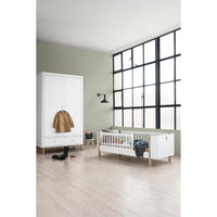 Oliver Furniture Wood Mini+ Cot Bed (With Junior Conversion Kit) - White/Oak