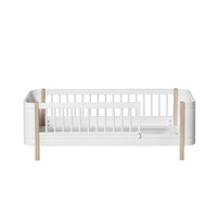 Oliver Furniture Wood Mini+ Cot Bed (With Junior Conversion Kit) - White/Oak