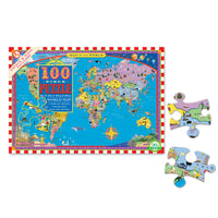 eeBoo World Map 100 Piece Puzzle