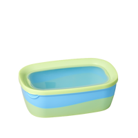 Rice DK Rectangular Two Tone Food Box Blue Green Set of 3