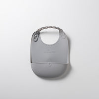 Miniware Roll & Lock Bib (Set of 2) - Silicone Bib in Aqua + Grey