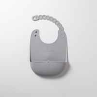 Miniware Roll & Lock Bib (Set of 2) - Silicone Bib in Aqua + Grey