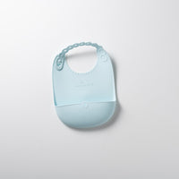 Miniware Roll & Lock Bib (Set of 2) - Silicone Bib in Aqua + Grey