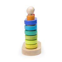 Tegu Floating Stacker Blue & Green Magnetic Wooden Blocks