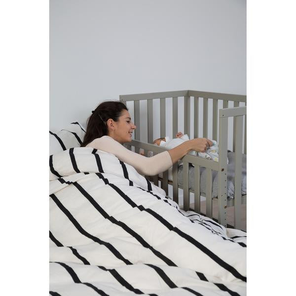 Childhome Bedside Crib Beech Stone Grey 50x90cm with Wheels