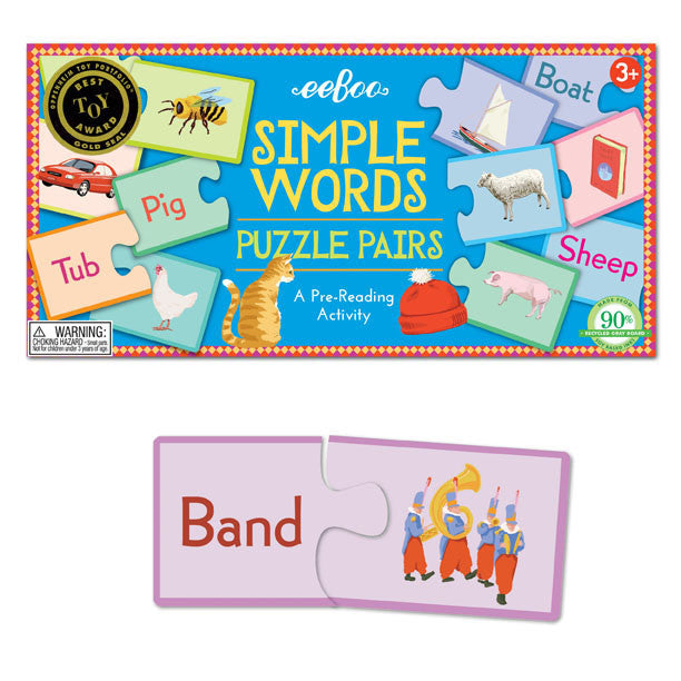 eeBoo Simple Words Puzzle Pairs – Petit Bazaar