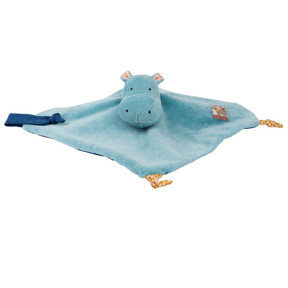 Moulin Roty Les Papoum Hippo Doudou with Pacifier-Holder – Petit