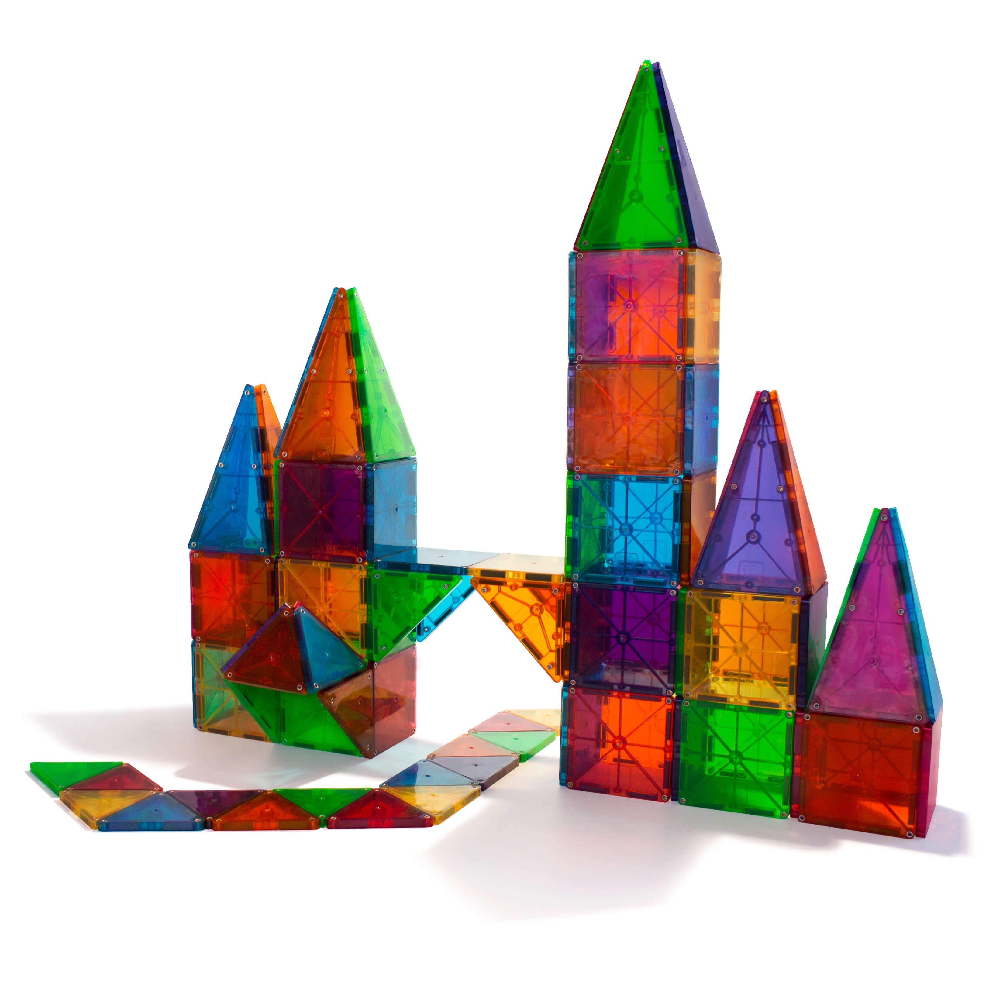 MAGNA TILES Tiles Clear Colors 100 Piece Set Petit Bazaar