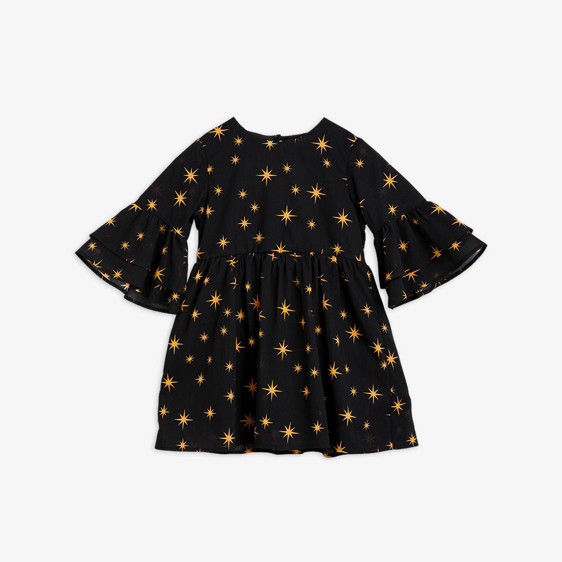 Mini Rodini Stars Woven Flared Sleeve Dress Black Petit Bazaar Mini Rodini Stars Woven Flared Sleeve Dress Black Petit Bazaar