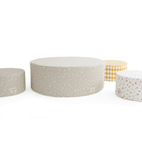 nobodinoz Large Pouffe Soho Sand White Stars