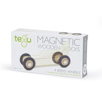 Tegu Speed Wheels Pack of Four Magnetic Wooden Block
