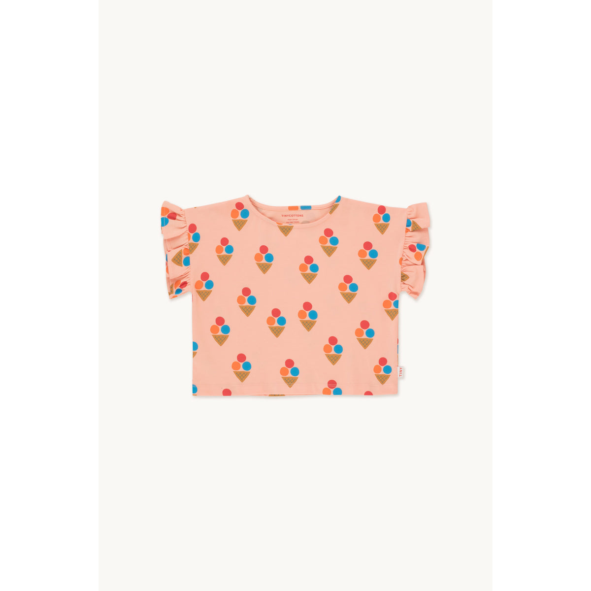トップス tinycottons 2y TINYCOTTONS Ice Cream Tee Papaya – Petit Bazaar