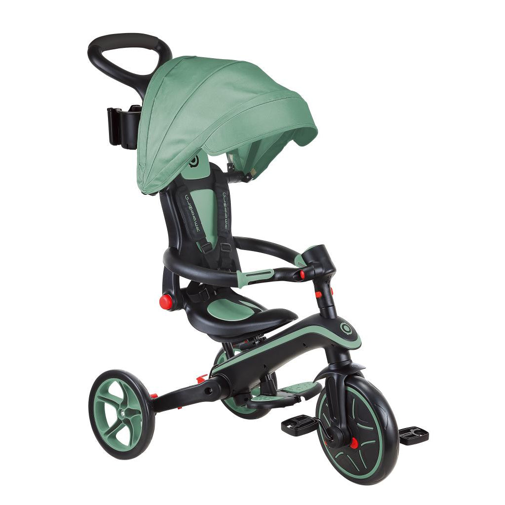 Globber Explorer Trike Foldable 4-In-1 - Olive (10M - 5Y)