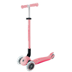 Globber Elite Lights Foldable Scooter - Pastel Pink / Fuchsia (3 - 9Y+)