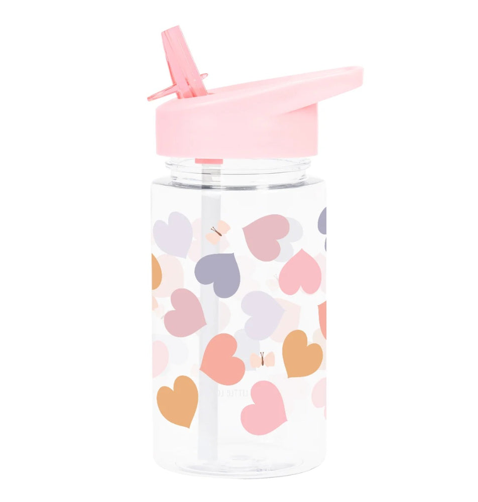 A Little Lovely Company Water Bottle: Hearts
