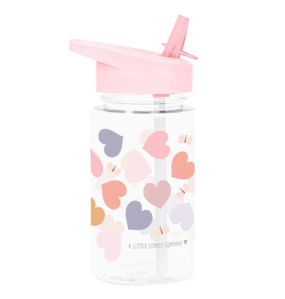 A Little Lovely Company Water Bottle: Hearts