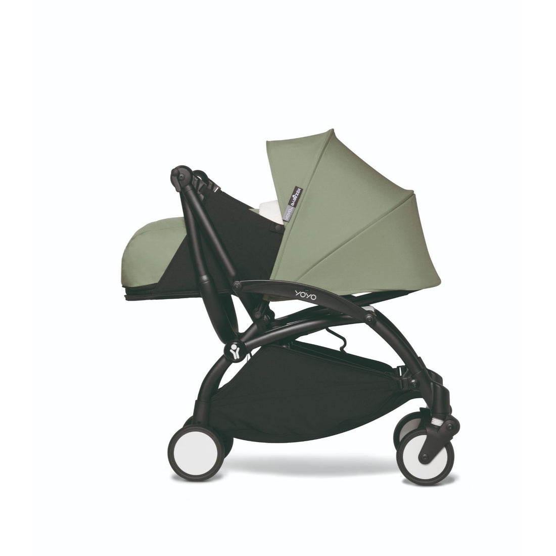 BABYZEN YOYO² 0+ 6+ Baby Stroller Complete Set - Black Frame with Olive 0+ Newborn Pack & 6+ Color Pack