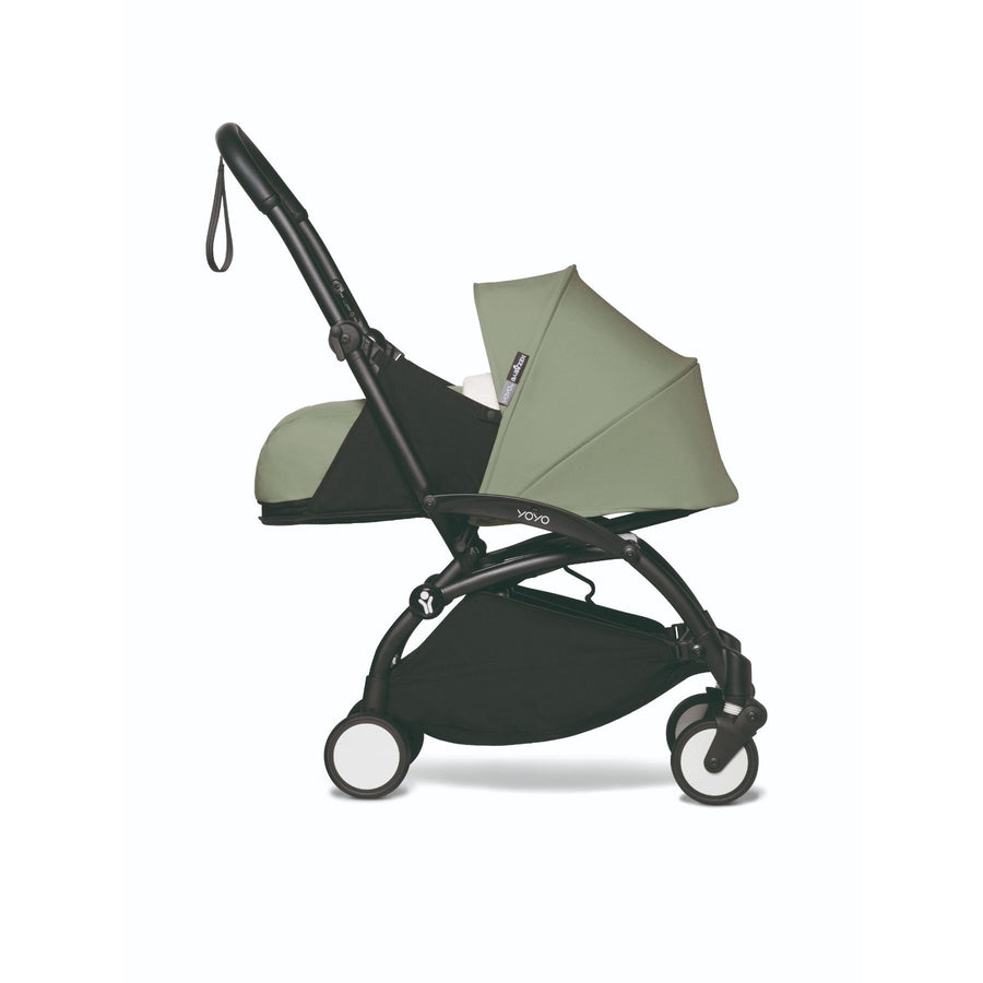 BABYZEN YOYO² 0+ 6+ Baby Stroller Complete Set - Black Frame with Olive 0+ Newborn Pack & 6+ Color Pack