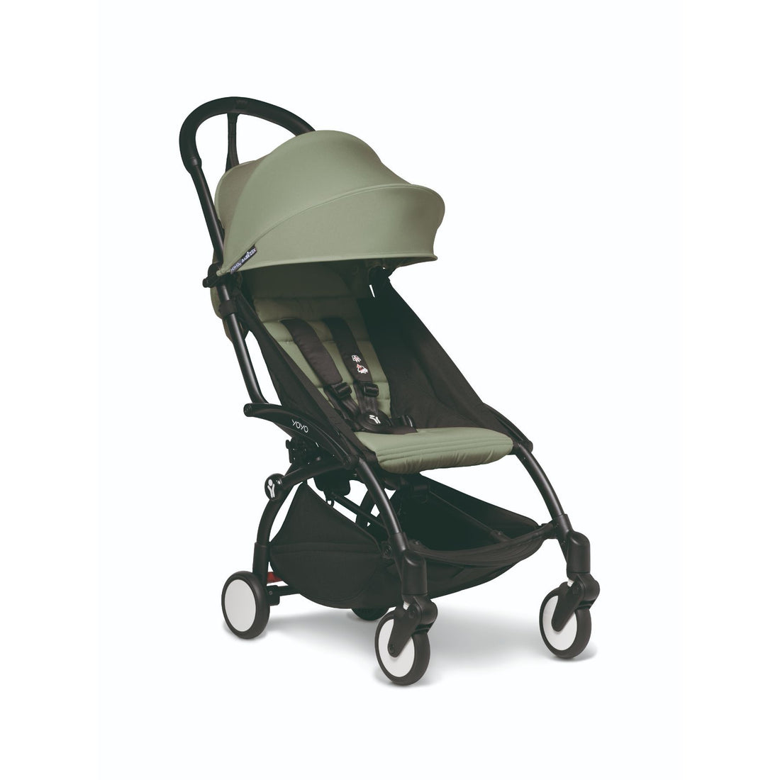 BABYZEN YOYO² 0+ 6+ Baby Stroller Complete Set - Black Frame with Olive 0+ Newborn Pack & 6+ Color Pack