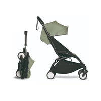 BABYZEN YOYO² 6+ Baby Stroller Set - Black Frame with Olive 6+ Color Pack