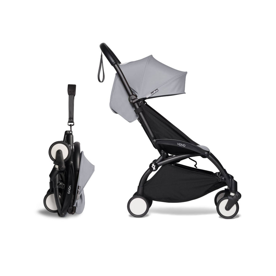 BABYZEN YOYO² 6+ Baby Stroller Set - Black Frame with Stone 6+ Color Pack