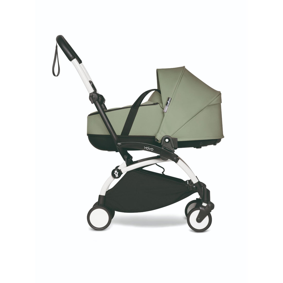 BABYZEN YOYO² Bassinet 6+ Baby Stroller Complete Set - White Frame with Olive Bassinet & 6+ Color Pack